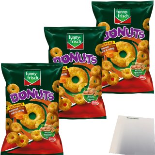 Funny-Frisch Erdnuss Donuts Karamell Style süß & salzig 3er Pack (3x110g Beutel) + usy Block