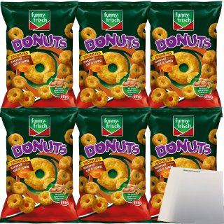 Funny-Frisch Erdnuss Donuts Karamell Style süß & salzig 6er Pack (6x110g Beutel) + usy Block