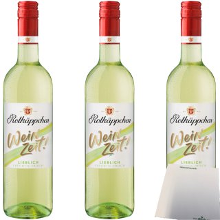 Rotkäppchen Weinzeit Weiß lieblich Weißwein 10% vol. 3er Pack (3x750ml Flasche) + usy Block