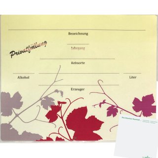 Kitzinger Flaschenbauchetiketten (4x25 Stück) + usy Block