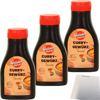 Walsdorf Gourmet Curry Gewürz Sauce 3er Pack (3x250ml Tube) + usy Block
