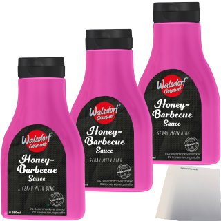 Walsdorf Gourmet Honey Barbecue Sauce 3er Pack (3x250ml Tube) + usy Block
