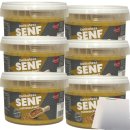 Walsdorf Gourmet Delikatess Senf mittelscharf 6er Pack (6x250ml Schale) + usy Block