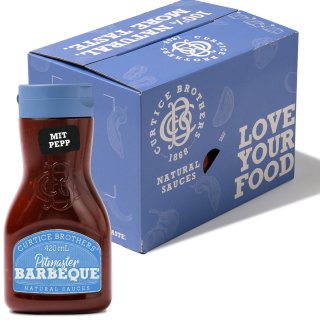 Curtice Brothers 100% Natural Pitmaster Barbeque-Sauce Squeeze Flasche 8er VPE (8x420ml)