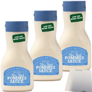 Curtice Brothers 100% Natural New York Pommes Sauce Squeeze Flasche 3er Pack (3x420ml) + usy Block