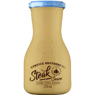 Curtice Brothers Bio Steak Sauce mit Schwarzem Knoblauch (270ml Flasche)