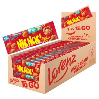 Lorenz Nic Nacs Riegelformat Erdnüsse in knuspriger Teighülle geröstet mit pikanter Würzung (24x35g Beutel)