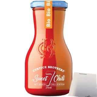 Curtice Brothers Bio Sweet7Chili Sauce (270ml Flasche) + usy Block