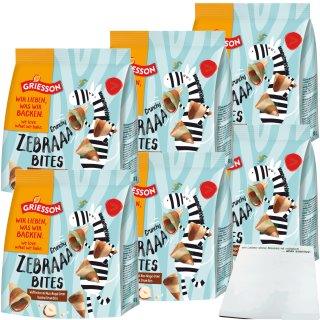Griesson Zebraaa Bites knusperleichte Waffelröllchen 6er Pack (6x90g Beutel) + usy Block
