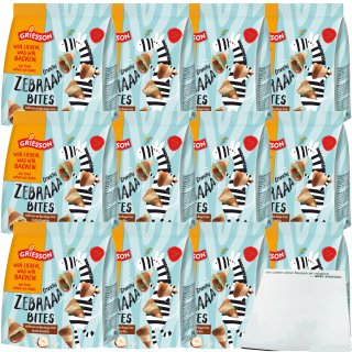 Griesson Zebraaa Bites knusperleichte Waffelröllchen 12er Pack (12x90g Beutel) + usy Block