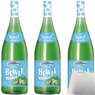 Gerstacker Maibowle auf Weinbasis 5% vol. 3er Pack (3x1 Liter Flasche) + usy Block