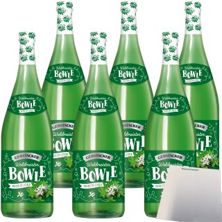 Gerstacker Waldmeisterbowle auf Weinbasis 5% vol. 6er Pack (6x1 Liter Flasche) + usy Block