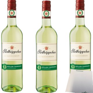 Rotkäppchen Qualitätswein Müller-Thurgau halbtrocken 11% vol. 3er Pack (3 x 0,75 Liter) + usy Block