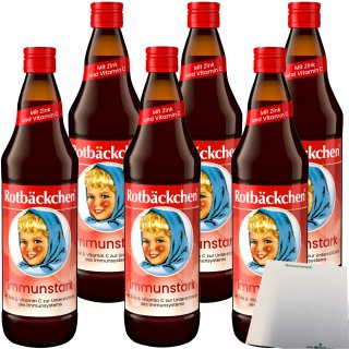 Rotbäckchen Immunstark Mehrfruchtsaft 6er Pack (6x0,7 Liter Flasche) + usy Block