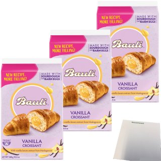 Bauli Capriccio alla Crema Croissants mit Vanillefüllung 3er Pack (3x300g Packung) + usy Block