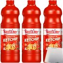 Bautzner Tomaten Ketchup tomatig-fruchtig 3er Pack (3x1000ml Flasche) + usy Block