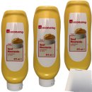 Economy Senf Moutarde mittelscharf 3er Pack (3x875ml Flasche) + usy Block