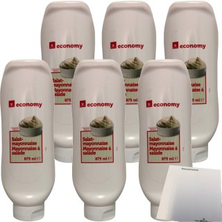 Economy Salatmayonnaise mit 50% Rapsöl 6er Pack (6x875ml Flasche) + usy Block