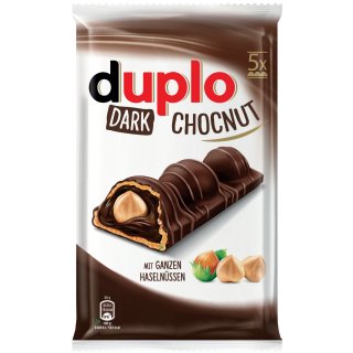 Ferrero Duplo Chocnut dark Schokoriegel Ganze Haselnüsse (5 Riegel) MHD18.05.2023 Restposten