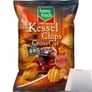 funny-frisch Cross Cut Chips Kartoffelchips Spicy BBQ Sauce Style 120g Tüte + usy Block