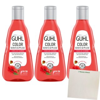 Guhl Shampoo mit rotem Mohn 3er Pack (3x250ml Flasche) + usy Block