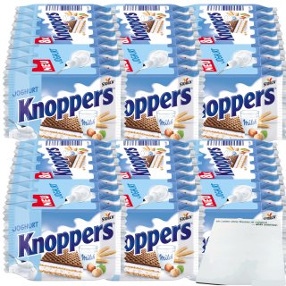 Knoppers Joghurt Waffelschnitte mit Joghurt und gehackten Haselnüssen 6er Pack (6x 8x25g Packung) + usy Block