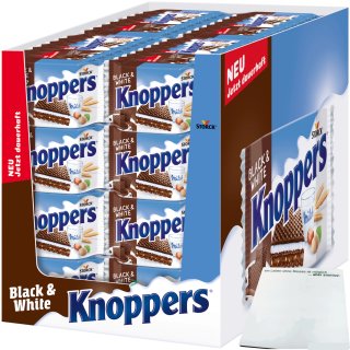 Knoppers Black and White Waffelschnitte 16er VPE (16x 8x25g Packung) + usy Block