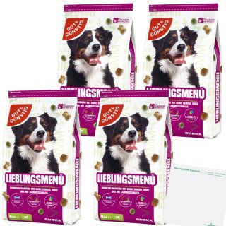 Gut&Günstig Hundefutter Lieblingsmenü Lamm-Reis-Gemüse 4er Pack (4x4kg Sack) + usy Block