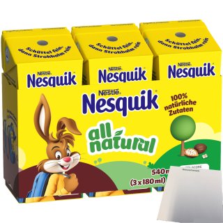 Nesquick Ready to Drink Kakao Trinkpäckchen (3x180ml Päckchen) + usy Block