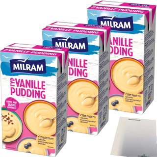 Milram Vanille-Pudding cremig mit Sahne verfeinert 3er Pack (3x1000g Packung) + usy Block