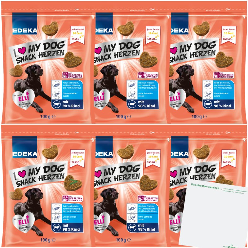 Edeka Snack Herzen mit 98 Rind ohne Getreidezusatz Hundeleckerchen 6