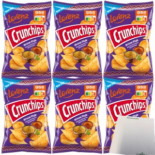 Lorenz Chips Crunchips African Style Kartoffelchips 6er Pack (6x150g Packung) + usy Block