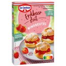 Dr. Oetker Erdbeer-Zeit Set 4x Backmischungen für Kuchen und Windbeutel (1,05kg Gesamt) + usy Block
