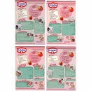 Dr. Oetker Erdbeer-Zeit Set 4x Backmischungen für Kuchen und Windbeutel (1,05kg Gesamt) + usy Block