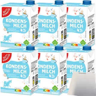 Gut&Günstig Kondensmilch 4% mit Schraubverschluss 6er Pack (6x340g Packung) + usy Block