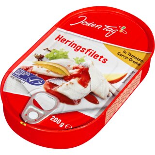 Jeden Tag MSC Herings-Filets in Tomaten-Currycreme (200g)
