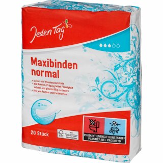 Jeden Tag Maxibinden Normal ohne Flügel (20Stk)