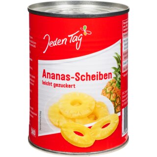 Jeden Tag Ananas Scheiben leicht gezuckert (580ml)