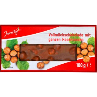 Jeden Tag Schokolade Vollmilch Ganze Nuss (100g)