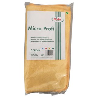 Flinka Micro Profi Mikrofaser Allzwecktücher 32x32cm gelb (5 Stck. Packung)