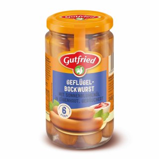 Gutfried Geflügel-Bockwurst (6x30g Glas)