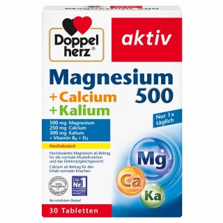 Doppelherz aktiv Magnesium 500 +Calcium & Kalium (30 Tbl)