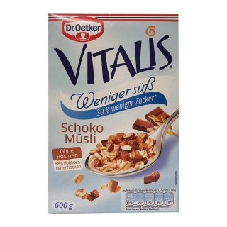 Dr. Oetker Vitalis Weniger süß Schoko Müsli (600g Packung)