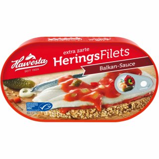 Hawesta Heringsfilets Balkan-Sauce MSC (200g Dose)