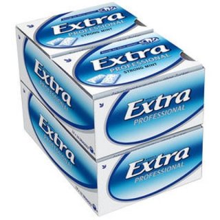 Wrigley Extra Professional Strong Mint Kaugummis, 24x 10 St.