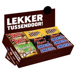 MARS Bestseller BOX mit 49 tollen Produkten wie z.b. Dove, Mars, Snickers, Twix, m&m und Balisto