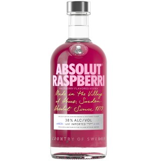 Absolut Vodka Raspberry 38% vol. Aromatisierter Wodka mit Himbeeraroma 1er Pack (1x0,7 Liter Flasche)