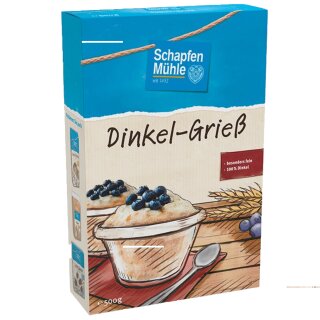 Schapfenmühle Dinkel Grieß (500g Packung)