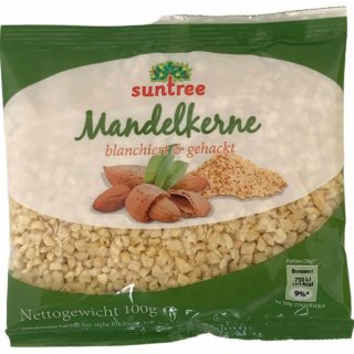 Suntree Mandeln blanchiert gehackt (100g Packung)