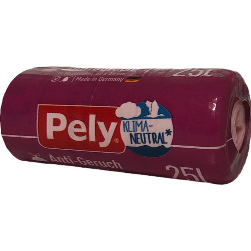 PELY KLIMANEUTRAL Windelbeutel, 32 Stück – Blau, Mit Tragegriff & Duft – Flüssigkeitsdicht & Klimakompensiert, Made In Germany